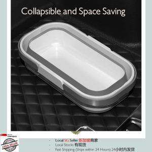 Collapsible Water Bucket Pail with Movable Wheels Multipurpose [12L]