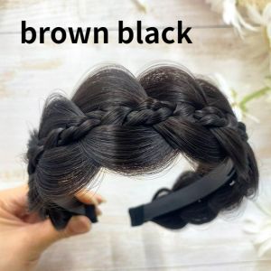 Fishbone Braid Hair Hoop for Womens Korean Fashion Headband Hairband Hair Wig