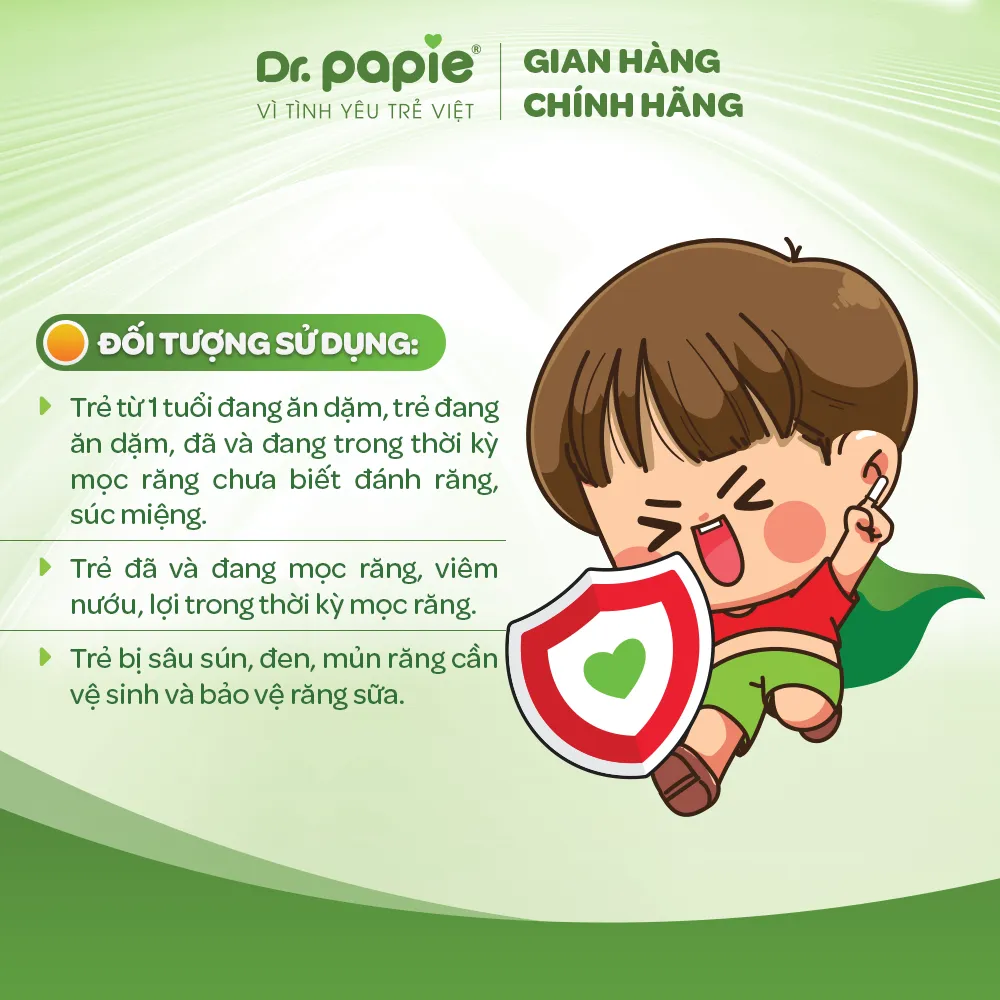 [Chính hãng] Gạc Rơ Lưỡi Dr.Papie 1+ Tiêu Chuẩn 5SAO, Làm Sạch Răng, Lưỡi, Nướu, Phòng Chống Sâu Răng Cho Bé - 30Gói/Hộp:5897