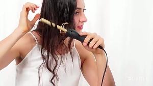 AE Electric curling comb 2-in-1 curling wand electric curling and straightening dual-use copper comb electric straightening comb