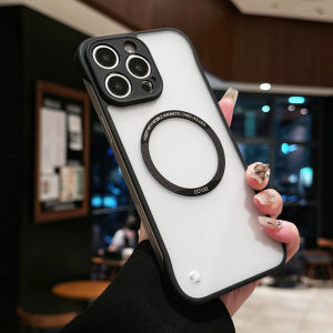 Ultra Slim Magnetic Translucent Frameless Phone Case For iPhone 13 14 15 16 Pro Max Camera Protection Wireless Charging Cover