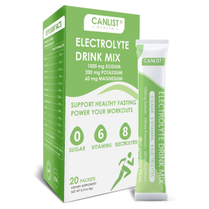 Canlist Electrolyte Powder Hydration Drink Mix with Sodium Potassium Sugar Free  20 Packets