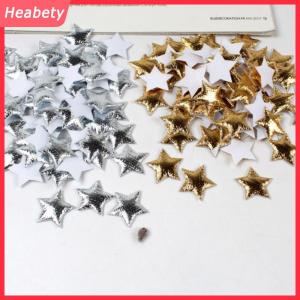 Heabety 100pcs vàng bạc sao cho Christmas Đảng trang trí nội thất bọt vải Sao DIY sổ lưu niệm thẻ đồ trang trí embellishments phụ kiện