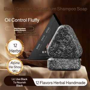 Handmade Five Black Ganoderma Shampoo Soap