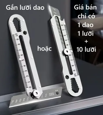 [Fr] Dao rọc giấy cán inox KX có lưỡi thép cắt sắc bén cho công việc văn phòng có ốc tăng đưa vô cùng tiện dụng cán dao bằng - 260517