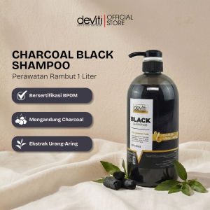 deviti Charcoal Black Shampoo 1L Perawatan Rambut Hair Care Sampo Perawatan Sehat Hitam Berkilau