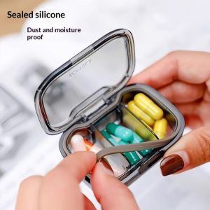 SEA JJT Mini Portable Medicine Box with Seal Design Dustproof and Moisture-Resistant Easy Flip-Open Lid for Daily Use