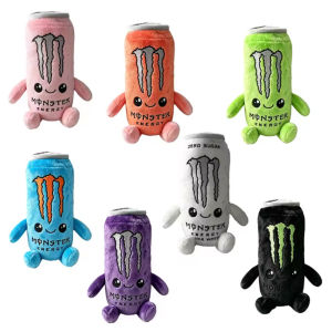 New Simulation White Energy Drink Can Shaped Plush Toy Zero Sugar Theme Soft Stuffed Doll Desktop Ornament Holiday Gift For Fans
