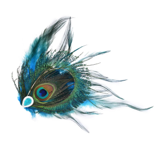 Peacocks Feather Hair Clip With Rhinestones Bohemian Decorative Side Barrette For Women Festival Event Accessories