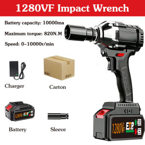 Brushless Cordless Electric Impact 1980VF Rechargeable Wrench Power Tool Wrench with Screwdriver Impact Driver Ratchet