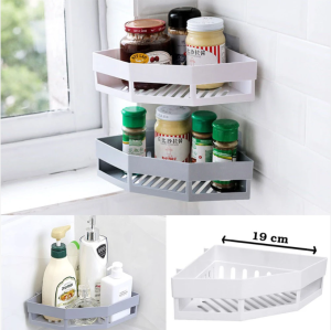 Kệ Nhà Bếp Kệ Nhà Tắm Góc Tường Tam Giác Kệ Đựng Gia Vị Dán Tường H239 Chất Liệu Nhựa Cao Cấp