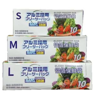 10pcs Reusable Aluminum Foil Food Storage Bags Leakproof Zipper Fresh-Keeping Bags for Fridge Freezer