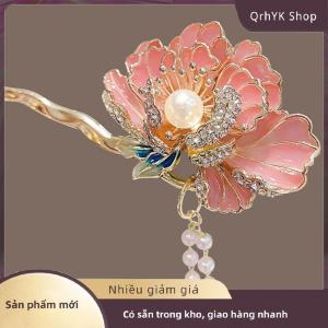 Hàng có sẵn✨ Tua Hanfu tóc đũa headpieces U hình dạng ngọc trai hoa tóc ngã ba kẹp tóc phụ kiện tóc phong cách Trung Quốc tóc dính Đảng