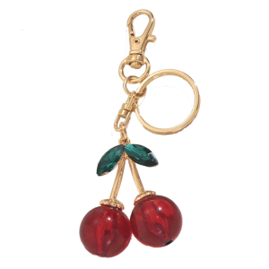 Cherry Shaped Keychain Versatile Charm for Keys and Bags Lightweight Shape Keyring Pendant Purse Decoration