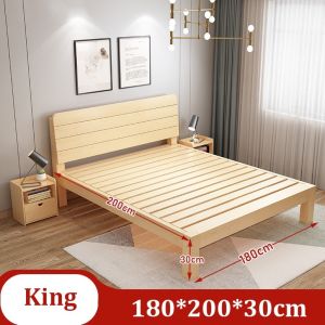 100% kayu solid Dipan tempat tidur kayu minimalis dipan kayu Ranjang Kayu Garansi 10 Tahun