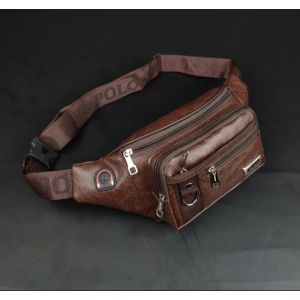 tas pria selempang multi fungsi waisbag original kulit pu POLO AMSTAR pria model terbaru