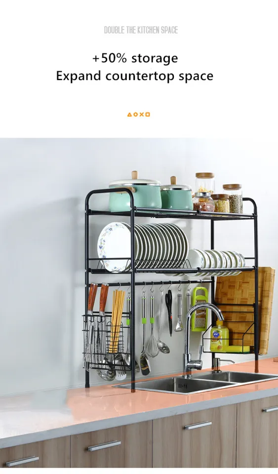 Over The Sink Dish Drying Rack, Tier Stainless Steel Above Sink