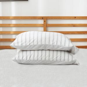 Cotton Pure™ Menatee Grey Stripe Jersey Cotton Pillow Case