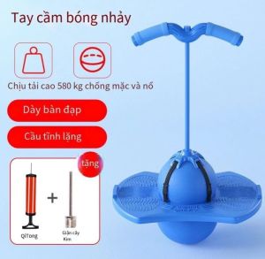 Đồ chơi bóng nhảy tăng chiều cao có tay cầm tăng cường thể chất cho bé kèm bơm
