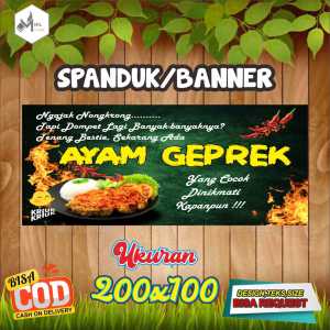 Spanduk Banner Size 200X100cm  AYAM GEPREK  Free Custom Design Dan ukuran