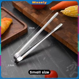 Masely Stainless Steel Barbecue Clip Food Tongs Long-handled Outdoor Grilling Steak Clamp Baking BBQ Tool