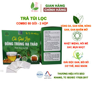80 gói trà túi lọc cà gai leo đông trùng hạ thảo Bảo Khang thanh nhiệt mát gan giải độc gan
