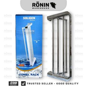 SOLIGEN Rak handuk chrome gantungan handuk baju towel rack
