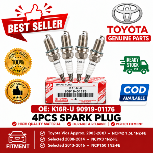 DENSO 4PCS K16R-U 90919-01176 Spark Plug for Toyota Vios Hilux Prado Vitz 1NZ 3RZ