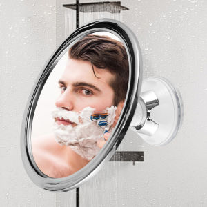 173mm 360 Degree Rotating Round Fogless Shaving Mirror Bathroom Shower Mirror with Locking Suction Anti-Fog Decorative Mirror