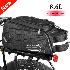 WEST BIKING Multifunctional Bicycle Rear Seat Bag Waterproof Cycling Bike Rack Trunk Cargo Bag Pannier Large Capacity Handbag Shoulder Bag