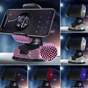 2023 Diamond Cell Phone Holder for Car Phone Mount Pink Flexible Table Stand Mount Bling Car Accessories Interior Woman