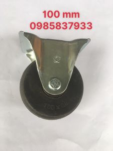 Bánh xe cao su 100 mm cố định dùng lắp xe đẩy di chuyển nhẹ nhàng êm ái tại Máy NTT độ bền cao