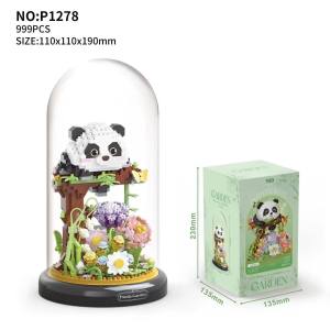 YKO Creative Garden Series Panda Owl Building Blocks With Casing – P1278-P1281 Micro Brick Model Toy Display Gift