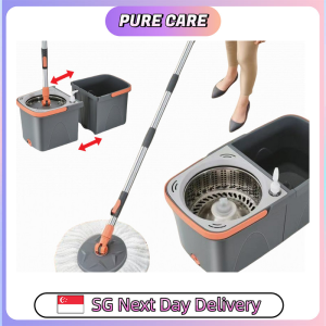 【Pure Care】 Detachable Spin Mop Set / Clean Dirty Split Water Spin Mop / Magic Clean Mop Spinner 360 Set Mop