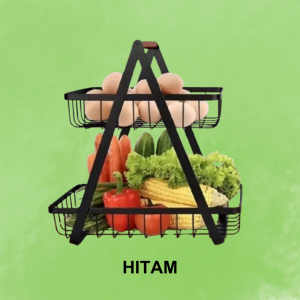 Rak Buah 2 Tingkat Rak Serbaguna Rak Keranjang Bawang Buah Dan Sayur