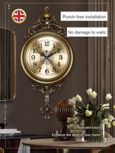 Decorative Living Room Wall Clock Quartz Clock Mute Personalized Fashion Metal Swing Clock
