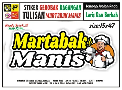 STIKER KACA GEROBAK TULISAN MARTABAK MANIS