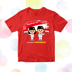 Code8.id Kaos Anak Hari Kemerdekaan Indonesia Dirgahayu 17 Agustus Karakter Kartun Lucu 1 - 10 Thn