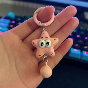 Amila móc khóa hoạt hình Spongebob dễ thương với mặt dây chuyền chuông hoàn hảo cho ba lô và túi xách