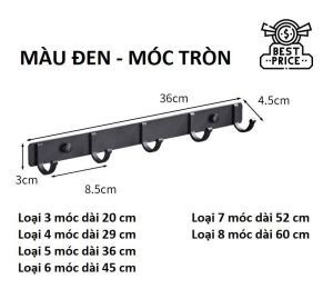 Thanh Móc Treo Quần Áo Khăn Tắm Nhà Bếp Nhà Tắm Treo Sau Cánh Cửa Kiểu Dáng Hiện Đại