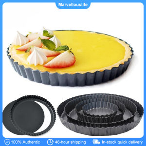 Fluted Pie Tart Pan Mold Removable Bottom Cake Pan Non Stick Tart Mold for Apple Pie Pizza Baking