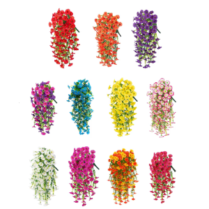 Faux Eucalyptuses Morning Glory Wall Decoration Decorative Silk Greenery For Living Room Garden Party Arrangements