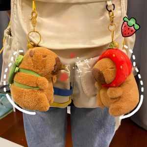 CapybaraKapibala Capybara Keychain Plush Pendant Style Cute Capybara Turtle Plush Pillow Soft Doll Wild Animal Figure Capybara Realistic Plush Toy Creative Gifts