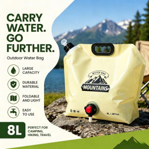 Portable Water Bag Foldable Water Container Faucet Large Capacity Camping Picnic Travel Outdoor
