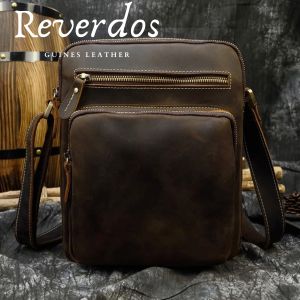 Tas Kurir Pria Kulit Aslii Crazy Horse - Tas Selempang Bahu Pria Retro Kulit Aslii