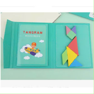 Đồ Chơi Xếp Hình Gỗ Tangram Nam Châm Có Kèm Sách Cho Bé  Đồ Chơi Gỗ Thông Minh Montessori