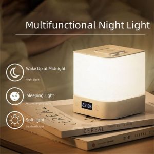 CREATIVE PAVILION Có thể sạc lại Đèn ngủ Ánh sáng có thể điều chỉnh độ sáng Hiển thị thời gian Đèn đọc sách để bàn Hữu ích Cảm biến chạm Đèn trẻ em Trang trí phòng ngủ