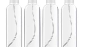 DTDNZKN 4 Pack 2 Oz (50ml)Spray Bottles Clear Plastic Travel Size Refillable Spray Bottles Leak Proof with Funnels and Labels