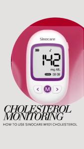 VMED Sinocare M101 GCU 3-in-1 Blood Glucose Total Cholesterol and Uric Acid Monitoring Device