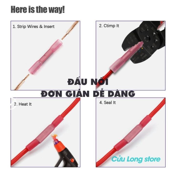 Đầu Nối Dây Điện Nhanh hàn co nhiệt chống nước Jack khớp nối dây điện chịu tải ô tô xe máy giắc nối cáp điện an toàn chống cháy